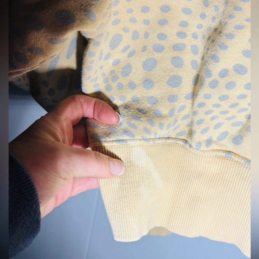 Nike Beige and Blue Patterned Hoodie